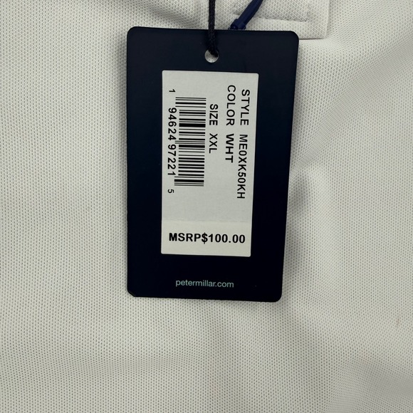 Peter Millar Crown Crafted Men's White Tailored Fit Polo Shirt Size XXL NEW - Picture 6 of 14